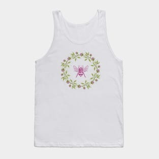 Wreath of honey clover flowers with bee Tank Top